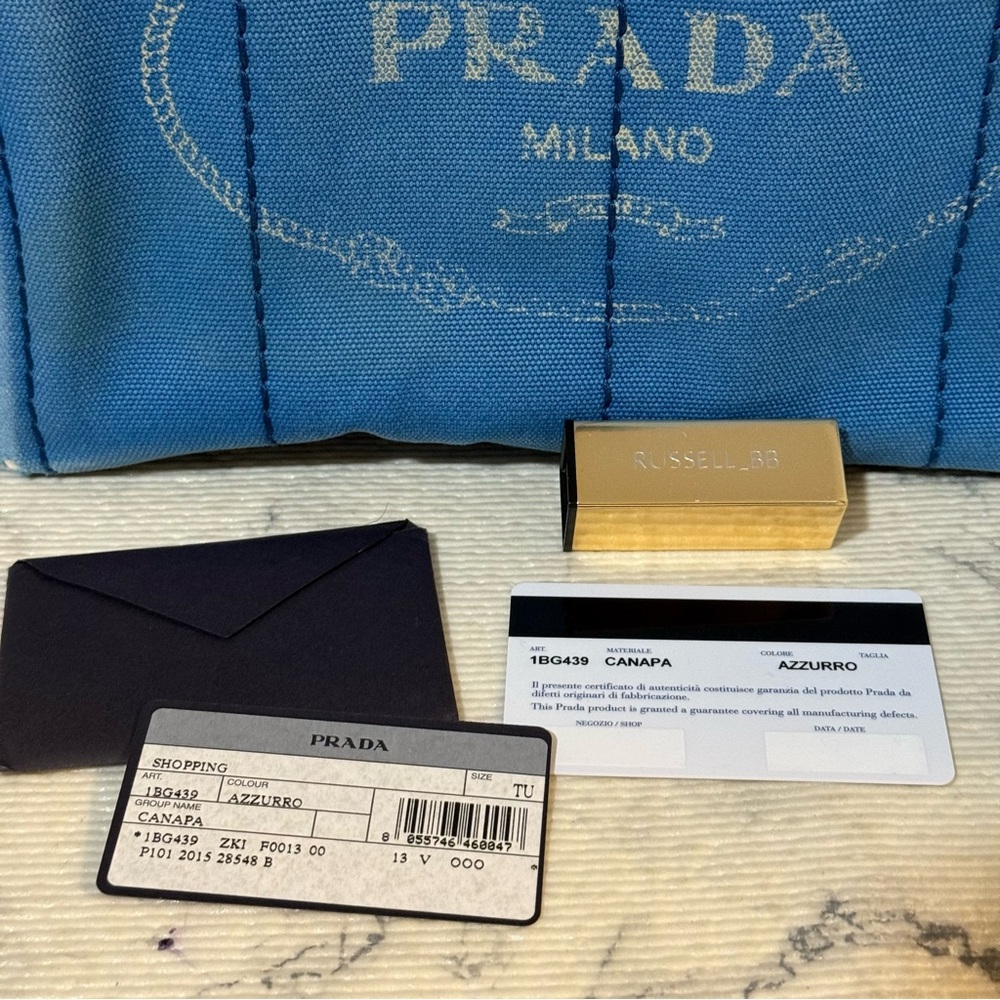 Prada Preloved Blue Canapa Tote / Crossbody - Picture 10 of 10